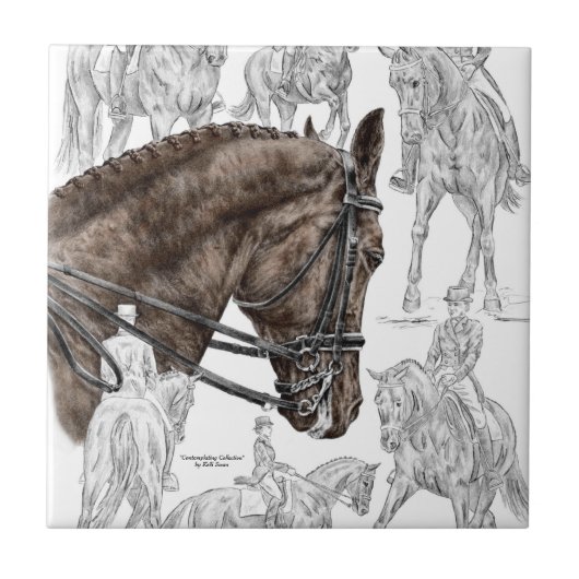 FEI für eingesammelte Dressurpferde Fliese (Vorderseite)