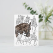 FEI für eingesammelte Dressurpferde Postkarte (Stehend Vorderseite)