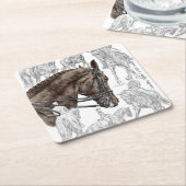 FEI für eingesammelte Dressurpferde Rechteckiger Pappuntersetzer (angewinkelt)