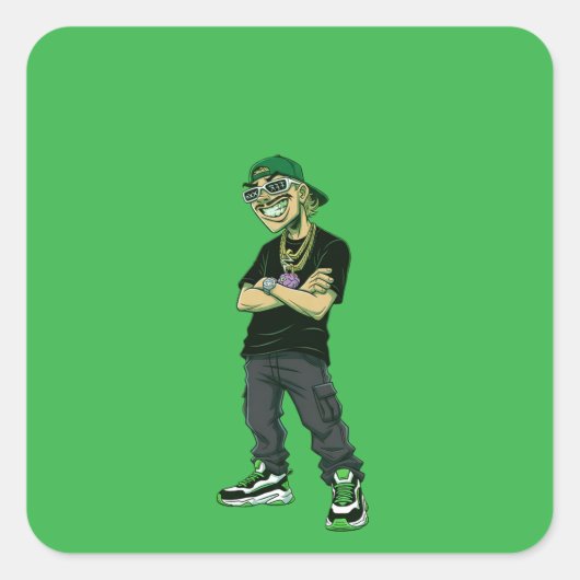 Feid Ferxxo Quadratischer Aufkleber (Vorderseite)