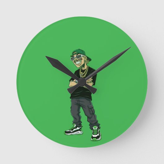 Feid Ferxxo Runde Wanduhr (Vorderseite)