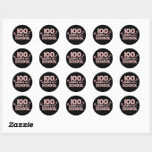 Feier 100 Tage Schule Runder Aufkleber (Blatt)