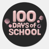 Feier 100 Tage Schule Runder Aufkleber (Vorderseite)