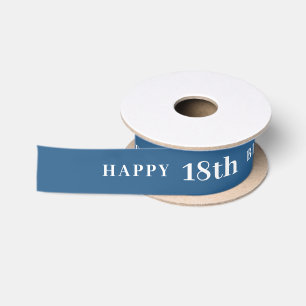 Feier 18: Freude am Geburtstag, blaues Band Satinband