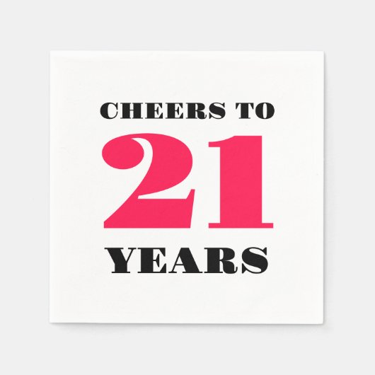 Feier 21. Geburtstag Serviette (Vorderseite)