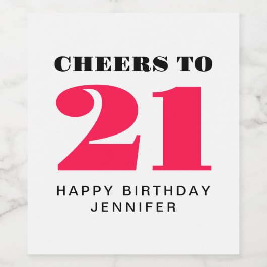 Feier 21. Geburtstag Weinetikett (Einzelnes Label)