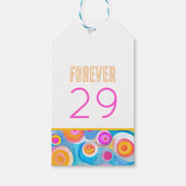 FEIER 29 Geburtstag Kunst Farben JEDES ALTER Spaß Geschenkanhänger