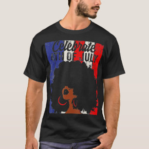 Feier 4. Juli Retro-Afrikanische Flagge  T-Shirt