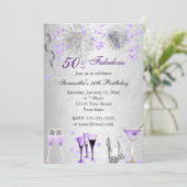 Feier 50 & fabelhafte Einladung zum Geburtstag (Stehend Vorderseite)