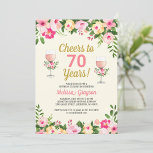 Feier 70. Geburtstag Einladung Feminine Floral