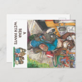 Feier aus dem Buch "Ein Bär mit Pflanzen" Postkarte (Vorne/Hinten)