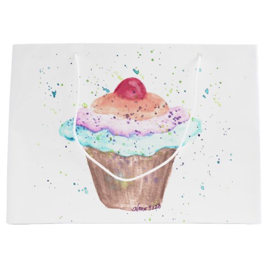 Feier Cupcake Große Geschenktasche Geschenktüte (Vorderseite)