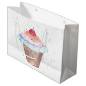 Feier Cupcake Große Geschenktasche Geschenktüte (Vorderseite Schrägansicht)