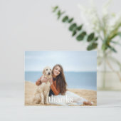 Feier danken Ihnen weißer Text der Postkarte (Stehend Vorderseite)