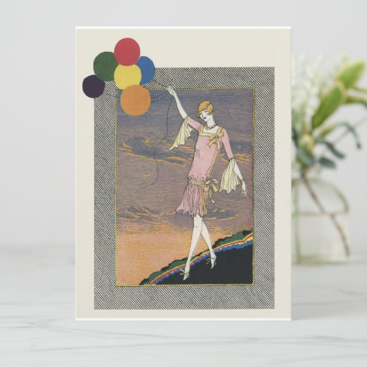 Feier Deko flapper Party Einladung (Stehend Vorderseite)