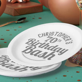 Feier der 70. Geburtstagszeitung Tellers Pappteller