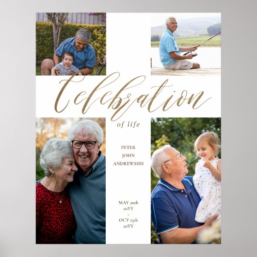 Feier der Beerdigung von Lebenskreuz-Collage Poster (Vorne)