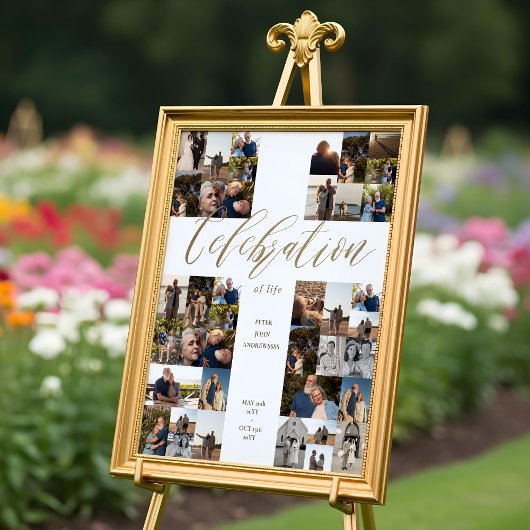 Feier der Beerdigung von Lebenskreuz-Collage Poster