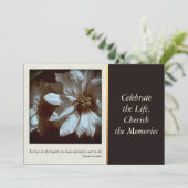 Feier der Clematis-Blumenphotographie-3 des Lebens Einladung (Stehend Vorderseite)