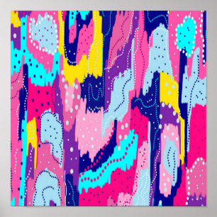 Feier der Farb-Abstrakten Kunst Poster