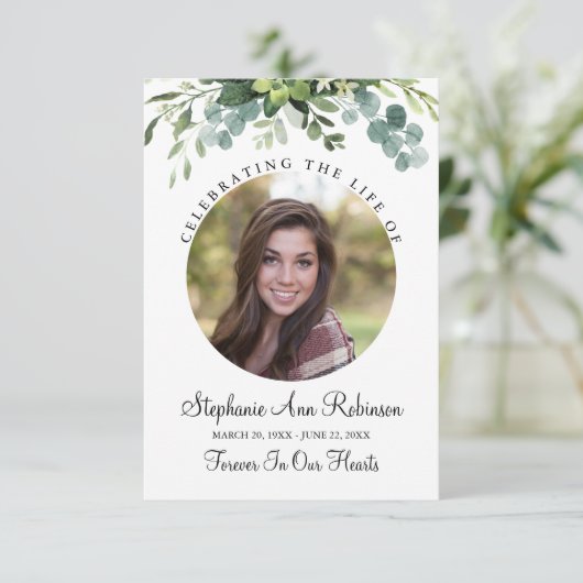 Feier der Foto-Blumengebet-Karte (Stehend Vorderseite)