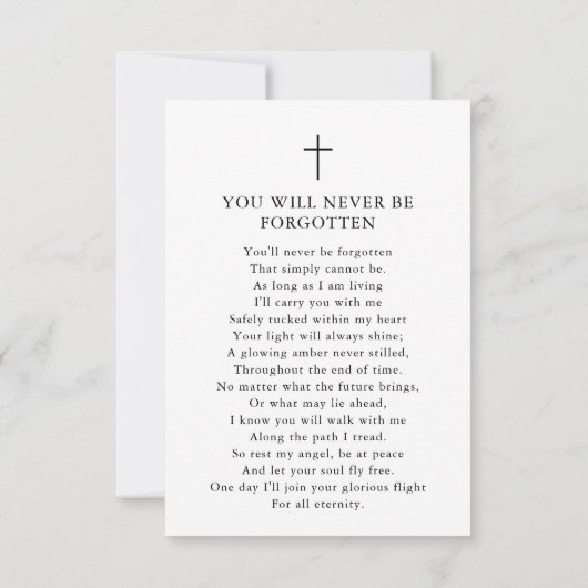 Feier der Foto-Blumengebet-Karte (Rückseite)