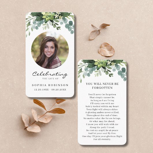 Feier der Foto-Blumengebet-Karte Visitenkarte