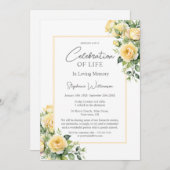 Feier der Gelben Rosen des Lebens Einladung (Vorne/Hinten)