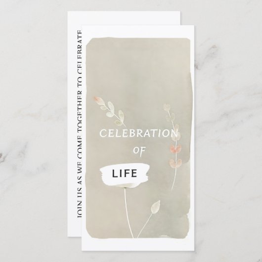 Feier der handgemachten Beerdigungskarte des Leben (Vorne/Hinten)