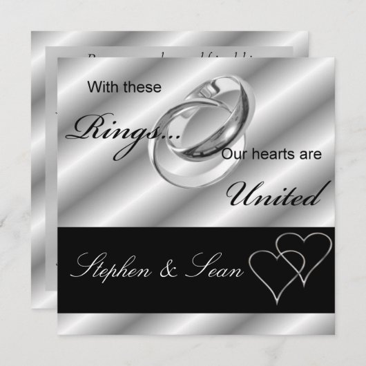 Feier der Hochzeit von Schwulen - Einladung (Vorne/Hinten)