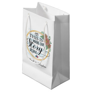 Feier der Hochzeitstorte für die Liebe Kleine Geschenktüte
