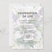 Feier der Lebensbeerdigung Calla Lily Floral Einladung (Vorderseite)