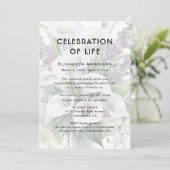 Feier der Lebensbeerdigung Calla Lily Floral Einladung (Stehend Vorderseite)