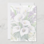 Feier der Lebensbeerdigung Calla Lily Floral Einladung (Rückseite)