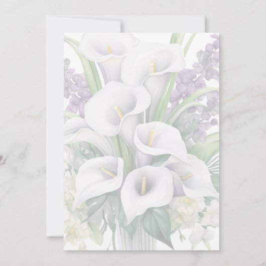 Feier der Lebensbeerdigung Calla Lily Floral Einladung (Rückseite)