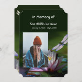 Feier der Libellenfliege Lotus-Blume Einladung (Vorne/Hinten)