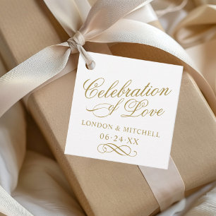 Feier der Liebe Gold Kalligrafie Monogramm Geschenkanhänger