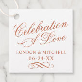 Feier der Liebe Terracotta Wedding Monogram Geschenkanhänger (Vorderseite)