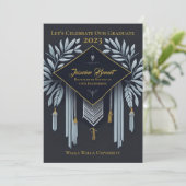 Feier der personalisierten Elegant Graduation Part Einladung (Stehend Vorderseite)