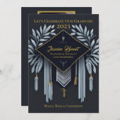 Feier der personalisierten Elegant Graduation Part Einladung (Vorne/Hinten)