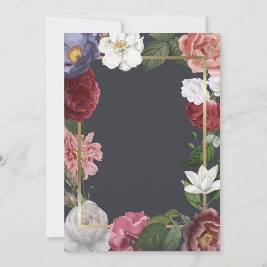 Feier der Rose Leben Blumenbeerdigung Foto Einladung (Rückseite)