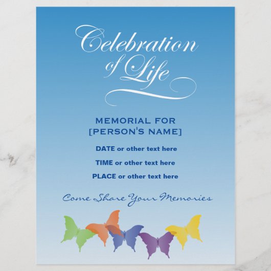 Feier der Schmetterlinge des Lebens Einladung Flye Flyer (Vorne)