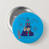 Feier der tapferen Herzen azurblau Button (Vorne & Hinten)