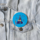 Feier der tapferen Herzen azurblau Button (Beispiel)