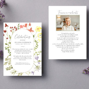 Feier der Wildblumen Beerdigung von Fotos Einladung