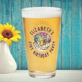 Feier des 21. Geburtstagsglases Glas