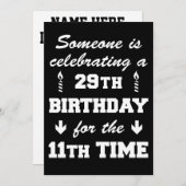 Feier des 29. Geburtstags, 11. Einladung (Vorne/Hinten)
