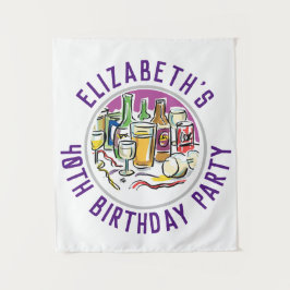 Feier des 40. Geburtstagsgeschichten Wandteppich