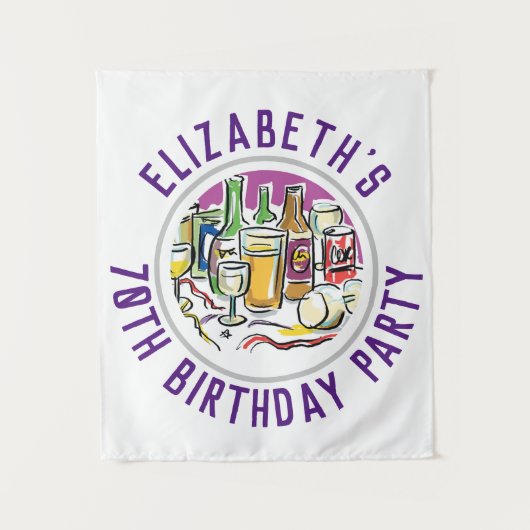 Feier des 70. Geburtstagsgeschichten Wandteppich (Vorderseite)