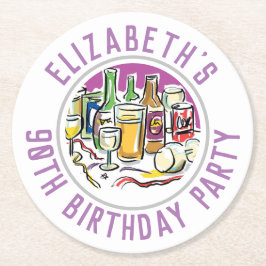 Feier des 90. Geburtstags Runder Pappuntersetzer